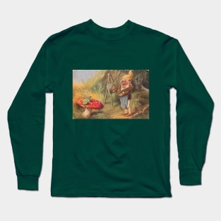 Artistic Gnome Paints a Friendly Frog Long Sleeve T-Shirt